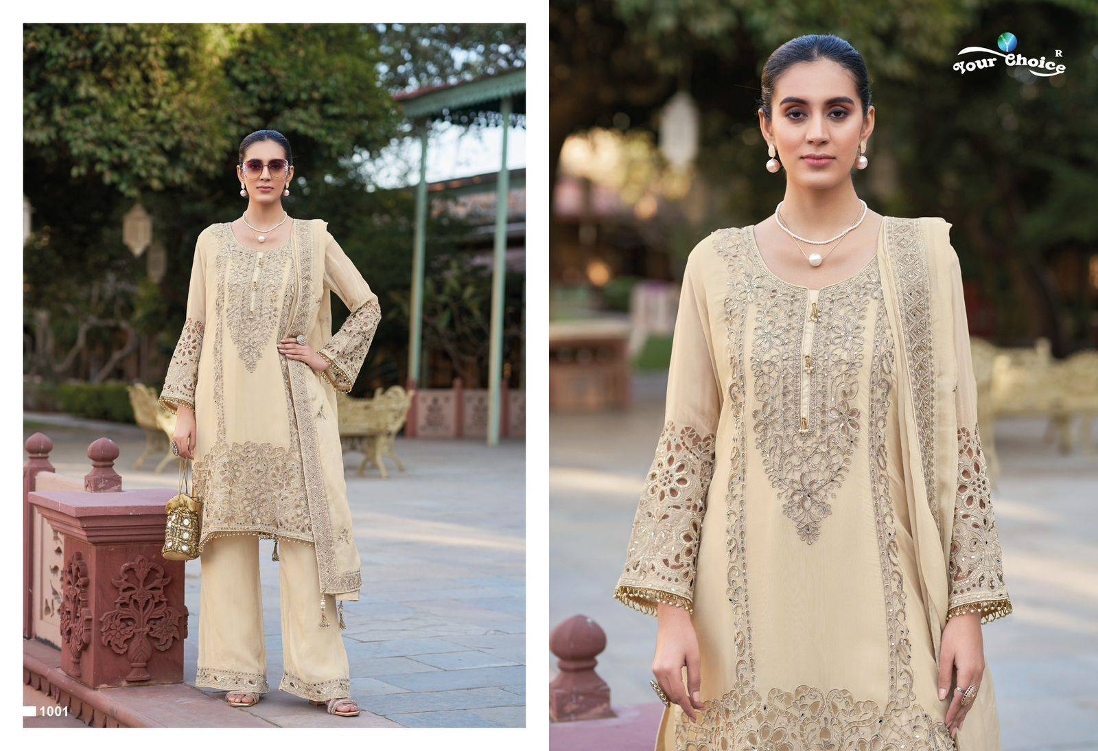 Alta~Vista BY Your choice 1001 To Beautiful Festive Suits Colorful Stylish Fancy Casual Wear & Ethnic Wear Chinnon Dresses At Wholesale Price1002